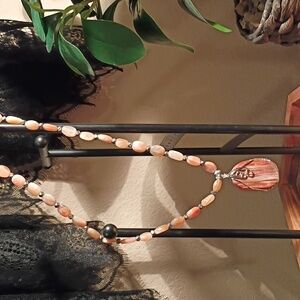 Peach Jasper Pendant Necklace